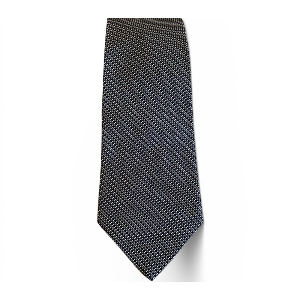 Vintage Ralph Lauren Silk Necktie Polka Dot Geometrical Gray Dark Classic